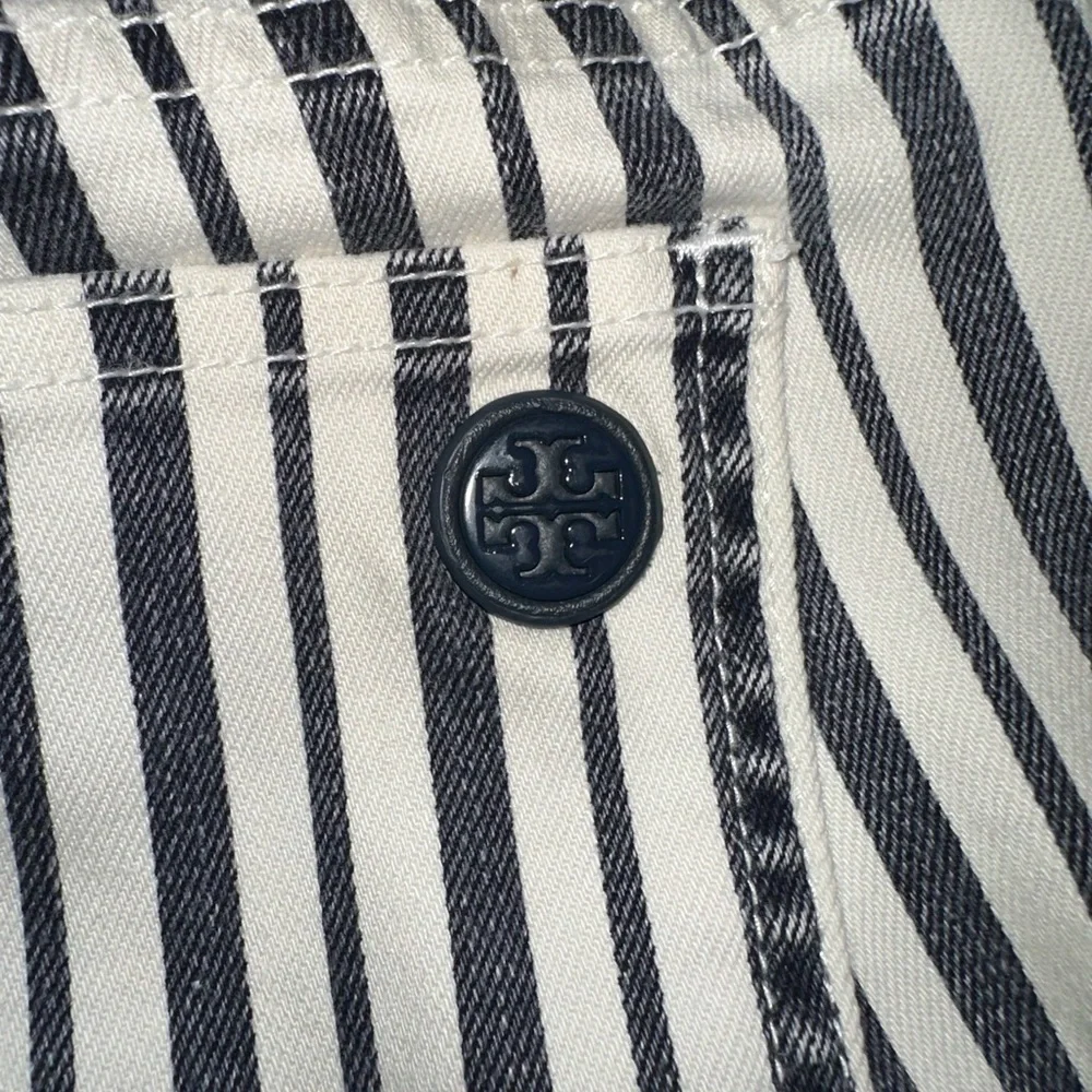Tory Burch Marlien Legging Navy and White Striped Skinny Pants Jeans Soft 8